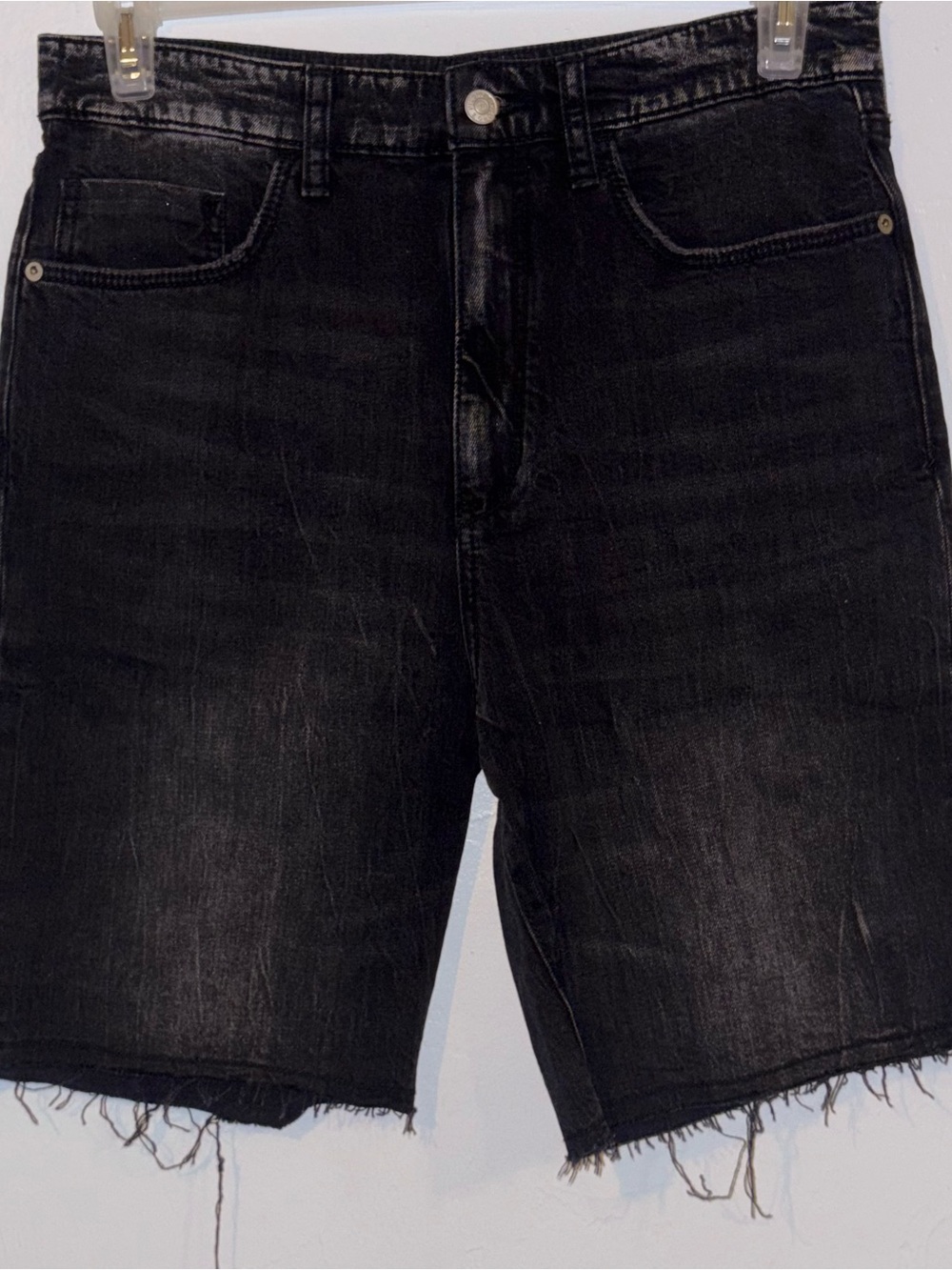 Pilcro Washed Black Denim Cutoff Shorts